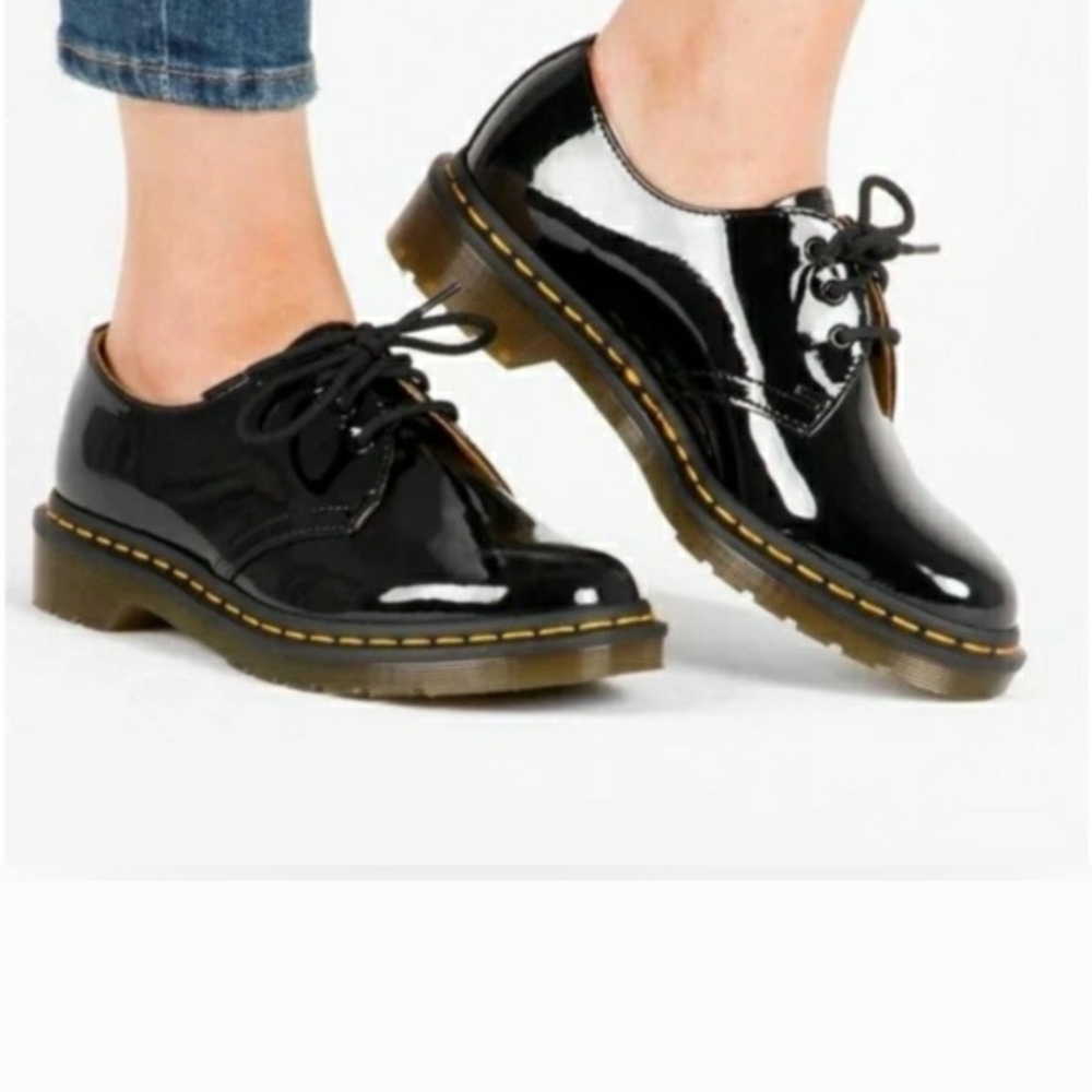 Doc Martens 1461 Women's Black Patent Lace-Up Oxford Shoes UK 8 US 10 LOOK NEW
